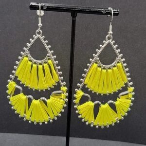 Pierced Teardrop Art Deco Dangle Earrings